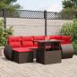 Preview: ARDEBO.de - 7-teiliges Gartensofa-Set mit Kissen, braun, Polyrattan