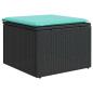 Preview: 8-teiliges Gartensofa-Set mit Kissen, schwarzes Polyrattan