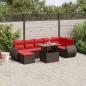 Preview: ARDEBO.de - 8-teiliges Gartensofa-Set mit Kissen, braun, Polyrattan