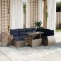 Preview: ARDEBO.de - 8-teiliges Gartensofa-Set mit Kissen, grau, Polyrattan