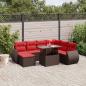 Preview: ARDEBO.de - 8-teiliges Gartensofa-Set mit Kissen, braun, Polyrattan