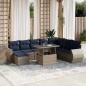 Preview: ARDEBO.de - 9-teiliges Gartensofa-Set mit Kissen, grau, Polyrattan