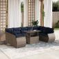 Preview: ARDEBO.de - 10-teiliges Gartensofa-Set mit Kissen, grau, Polyrattan