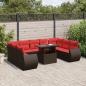 Preview: ARDEBO.de - 10-teiliges Gartensofa-Set mit Kissen, braun, Polyrattan