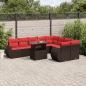 Preview: ARDEBO.de - 10-teiliges Gartensofa-Set mit Kissen, braun, Polyrattan