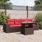 Preview: ARDEBO.de - 5-teiliges Gartensofa-Set mit Kissen, braun, Polyrattan