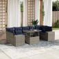 Preview: ARDEBO.de - 8-teiliges Gartensofa-Set mit Kissen, grau, Polyrattan