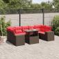 Preview: ARDEBO.de - 8-teiliges Gartensofa-Set mit Kissen, braun, Polyrattan