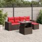 Preview: ARDEBO.de - 6-teiliges Gartensofa-Set mit Kissen, braun, Polyrattan