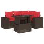 Preview: 5-teiliges Gartensofa-Set mit Kissen, braun, Polyrattan