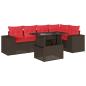 Preview: 6-teiliges Gartensofa-Set mit Kissen, braun, Polyrattan