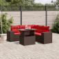 Preview: ARDEBO.de - 6-teiliges Gartensofa-Set mit Kissen, braun, Polyrattan