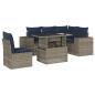 Preview: 6-teiliges Gartensofa-Set mit Kissen, grau, Polyrattan
