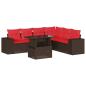 Preview: 7-teiliges Gartensofa-Set mit Kissen, braun, Polyrattan
