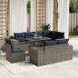 Preview: ARDEBO.de - 9-teiliges Gartensofa-Set mit Kissen, grau, Polyrattan