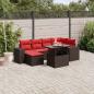 Preview: ARDEBO.de - 7-teiliges Gartensofa-Set mit Kissen, braun, Polyrattan