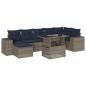 Preview: 8-teiliges Gartensofa-Set mit Kissen, grau, Polyrattan