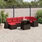 Preview: ARDEBO.de - 8-teiliges Gartensofa-Set mit Kissen, braun, Polyrattan