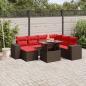 Preview: ARDEBO.de - 8-teiliges Gartensofa-Set mit Kissen, braun, Polyrattan