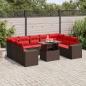 Preview: ARDEBO.de - 10-teiliges Gartensofa-Set mit Kissen, braun, Polyrattan