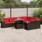 Preview: ARDEBO.de - 10-teiliges Gartensofa-Set mit Kissen, braun, Polyrattan