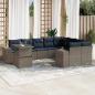 Preview: ARDEBO.de - 10-teiliges Gartensofa-Set mit Kissen, grau, Polyrattan