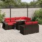 Preview: ARDEBO.de - 11-teiliges Gartensofa-Set mit Kissen, braun, Polyrattan