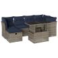 Preview: 7-teiliges Gartensofa-Set mit Kissen, grau, Polyrattan