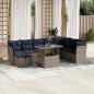 Preview: ARDEBO.de - 9-teiliges Gartensofa-Set mit Kissen, grau, Polyrattan