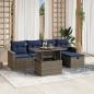 Preview: ARDEBO.de - 6-teiliges Gartensofa-Set mit Kissen, grau, Polyrattan