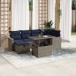Preview: ARDEBO.de - 7-teiliges Gartensofa-Set mit Kissen, grau, Polyrattan