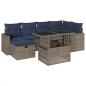 Preview: 7-teiliges Gartensofa-Set mit Kissen, grau, Polyrattan