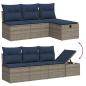 Preview: 8-teiliges Gartensofa-Set mit Kissen, grau, Polyrattan