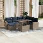 Preview: ARDEBO.de - 8-teiliges Gartensofa-Set mit Kissen, grau, Polyrattan