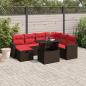 Preview: ARDEBO.de - 8-teiliges Gartensofa-Set mit Kissen, braun, Polyrattan