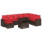 Preview: 9-teiliges Gartensofa-Set mit Kissen, braun, Polyrattan