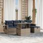 Preview: ARDEBO.de - 6-teiliges Gartensofa-Set mit Kissen, grau, Polyrattan
