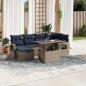 Preview: ARDEBO.de - 7-teiliges Gartensofa-Set mit Kissen, grau, Polyrattan