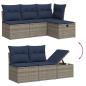 Preview: 7-teiliges Gartensofa-Set mit Kissen, grau, Polyrattan