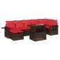Preview: 8-teiliges Gartensofa-Set mit Kissen, braun, Polyrattan