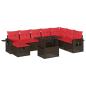 Preview: 9-teiliges Gartensofa-Set mit Kissen, braun, Polyrattan