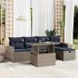 Preview: ARDEBO.de - 6-teiliges Gartensofa-Set mit Kissen, grau, Polyrattan