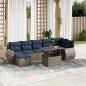 Preview: ARDEBO.de - 8-teiliges Gartensofa-Set mit Kissen, grau, Polyrattan