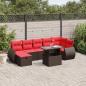 Preview: ARDEBO.de - 8-teiliges Gartensofa-Set mit Kissen, braun, Polyrattan