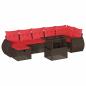 Preview: 8-teiliges Gartensofa-Set mit Kissen, braun, Polyrattan