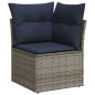 Preview: 9-teiliges Gartensofa-Set mit Kissen, grau, Polyrattan
