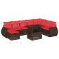 Preview: 9-teiliges Gartensofa-Set mit Kissen, braun, Polyrattan