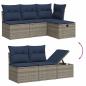 Preview: 6-teiliges Gartensofa-Set mit Kissen, grau, Polyrattan