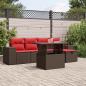 Preview: ARDEBO.de - 6-teiliges Gartensofa-Set mit Kissen, braun, Polyrattan