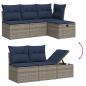 Preview: 7-teiliges Gartensofa-Set mit Kissen, grau, Polyrattan